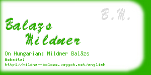 balazs mildner business card